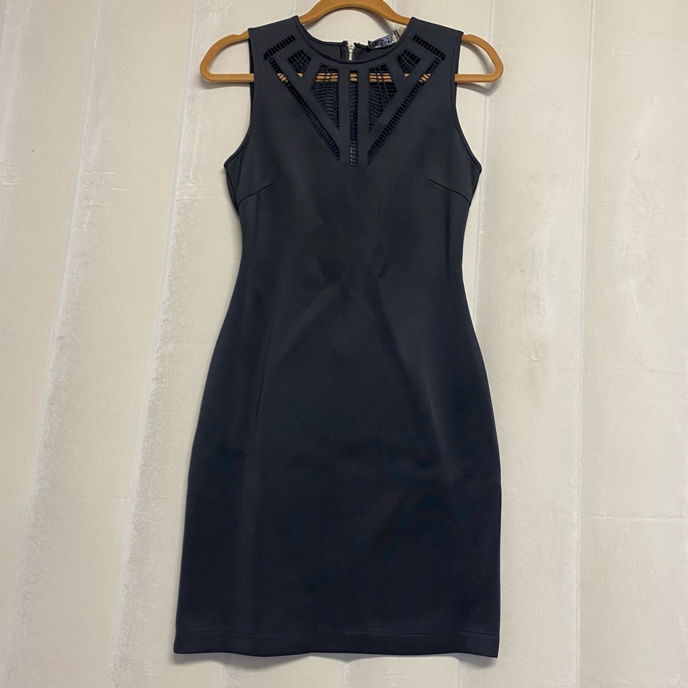 Guess Women’s Dress Size 6 Sleeveless Caged Detail Scuba Black Y2K